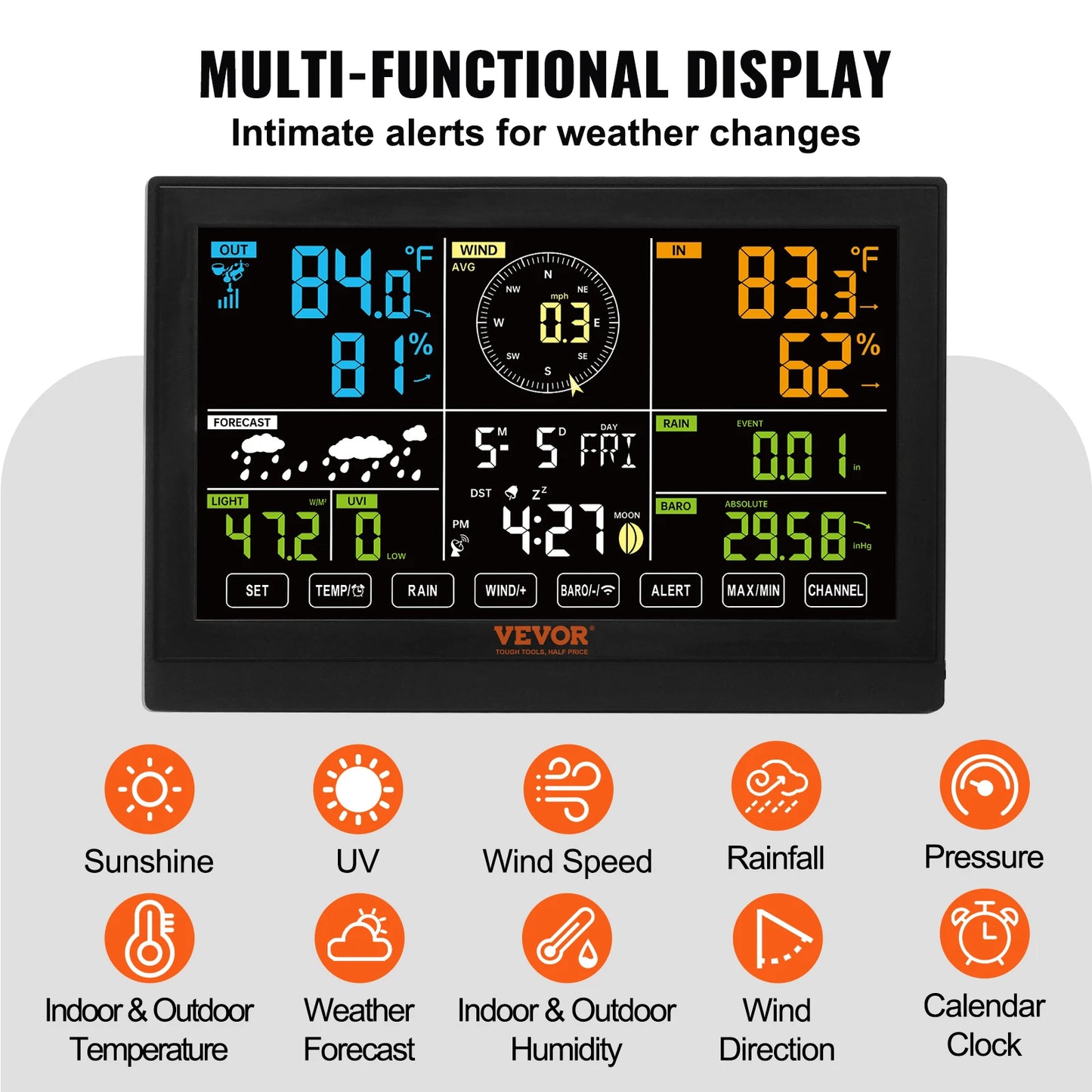 SucceBuy 7-In-1 Wireless Weather Station With Digital Display