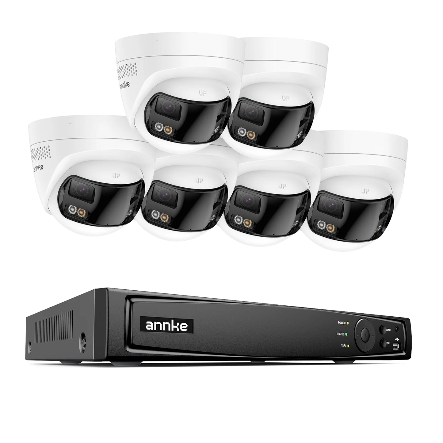 ANNKE security camera system 4k 8mp 180 Panoramic Dual Lens 8CH NVR cctv camera system Night Vision 8mp security camera outdoor