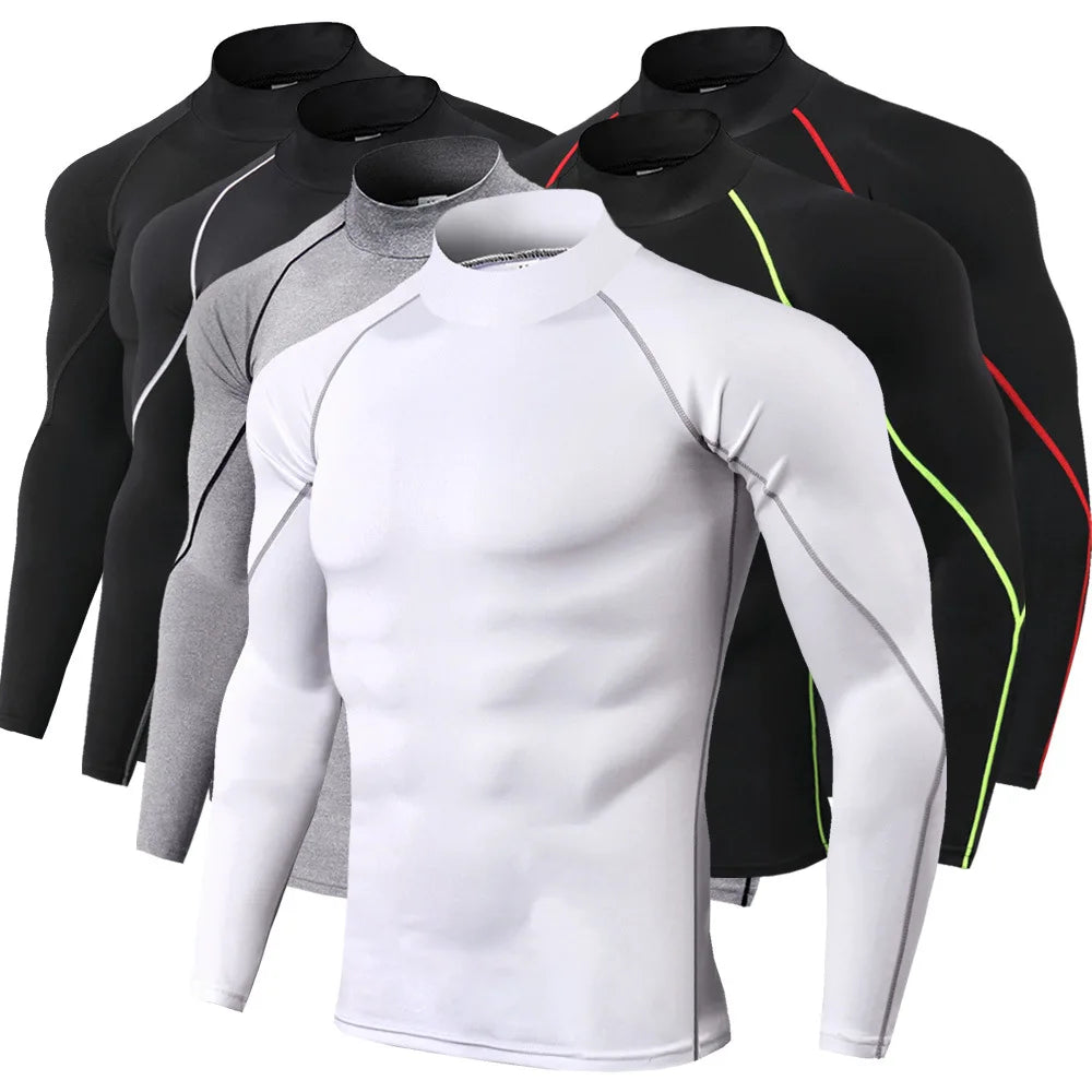 Men Long Sleeve Quick Dry Compression Shirt For Gym Running