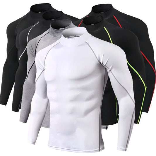 Men Long Sleeve Quick Dry Compression Shirt For Gym Running