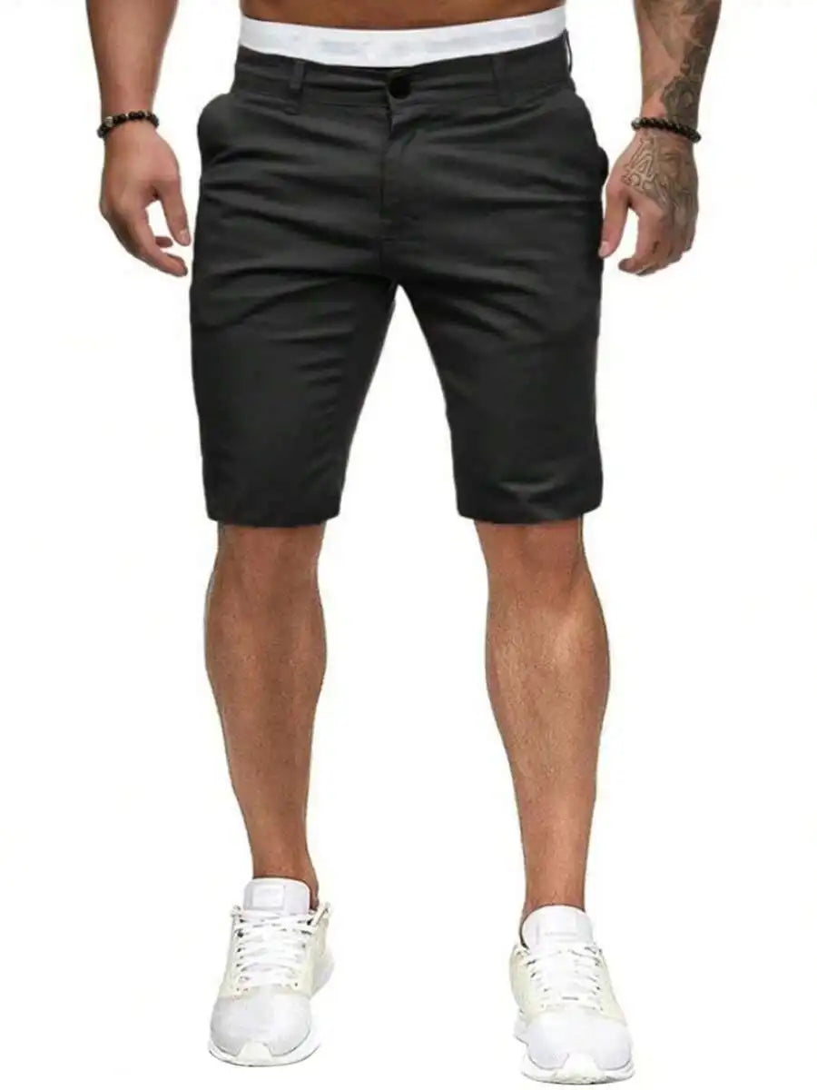 Men Slim Fit Cargo Shorts With Pockets Casual Summer Wear