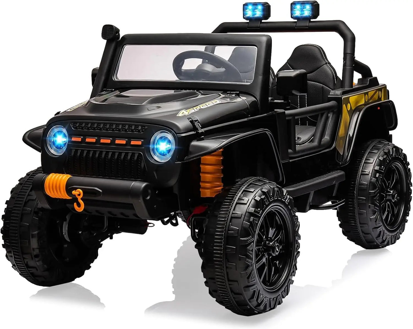 24V 2 Seater Ride On Car for Kids Electric Truck with Remote Control Ride on Truck w/ 4-Wheeler Suspension 4WD Battery Powered