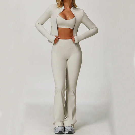 Women's Yoga Set Athletic Wear With Scrunch Leggings And Shorts