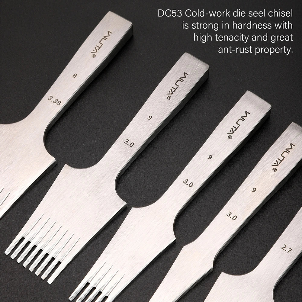 WUTA 1pc High Quality Sharp Leather Chisel French Style Pricking Iron Die-steel Leather Punching Tool Polish-2.7/3.0/3.38/3.85mm