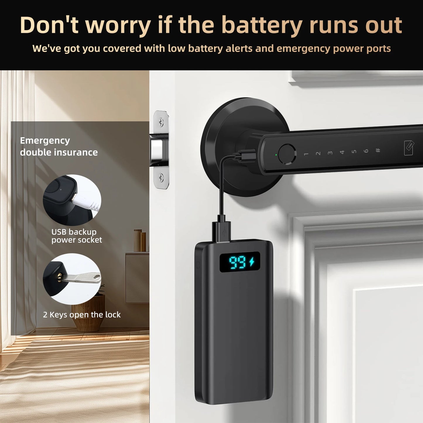 Viladepot Smart Lock with Fingerprint, App Control, Keypad
