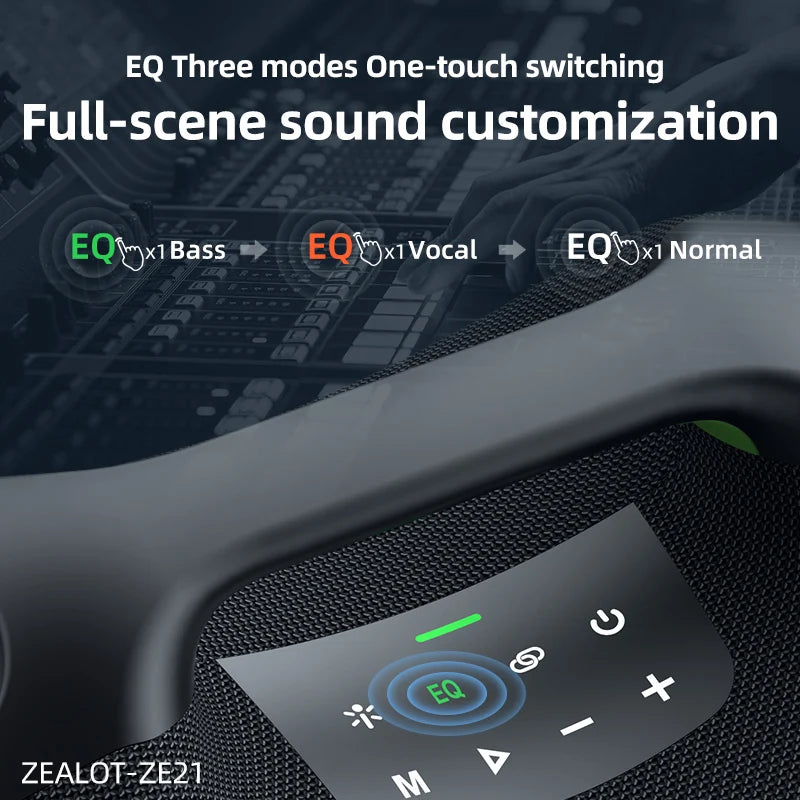 ZEALOT 250W Wireless TWS Subwoofer Waterproof Bluetooth Speaker HiFi Sound