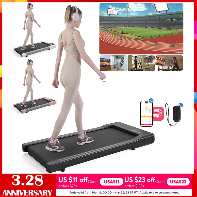 Hot Sale Treadmill 2in1 Treadmills for Home/Office Remote Control LCD Display Adjustable Speed Walking Pad Exercise Machine