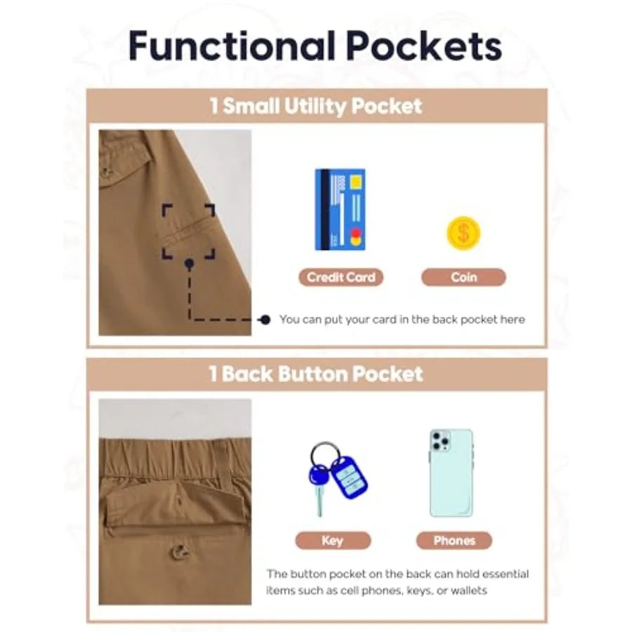 Maamgic Men's Classic-Fit Cotton Casual Shorts With Elastic Waistband
