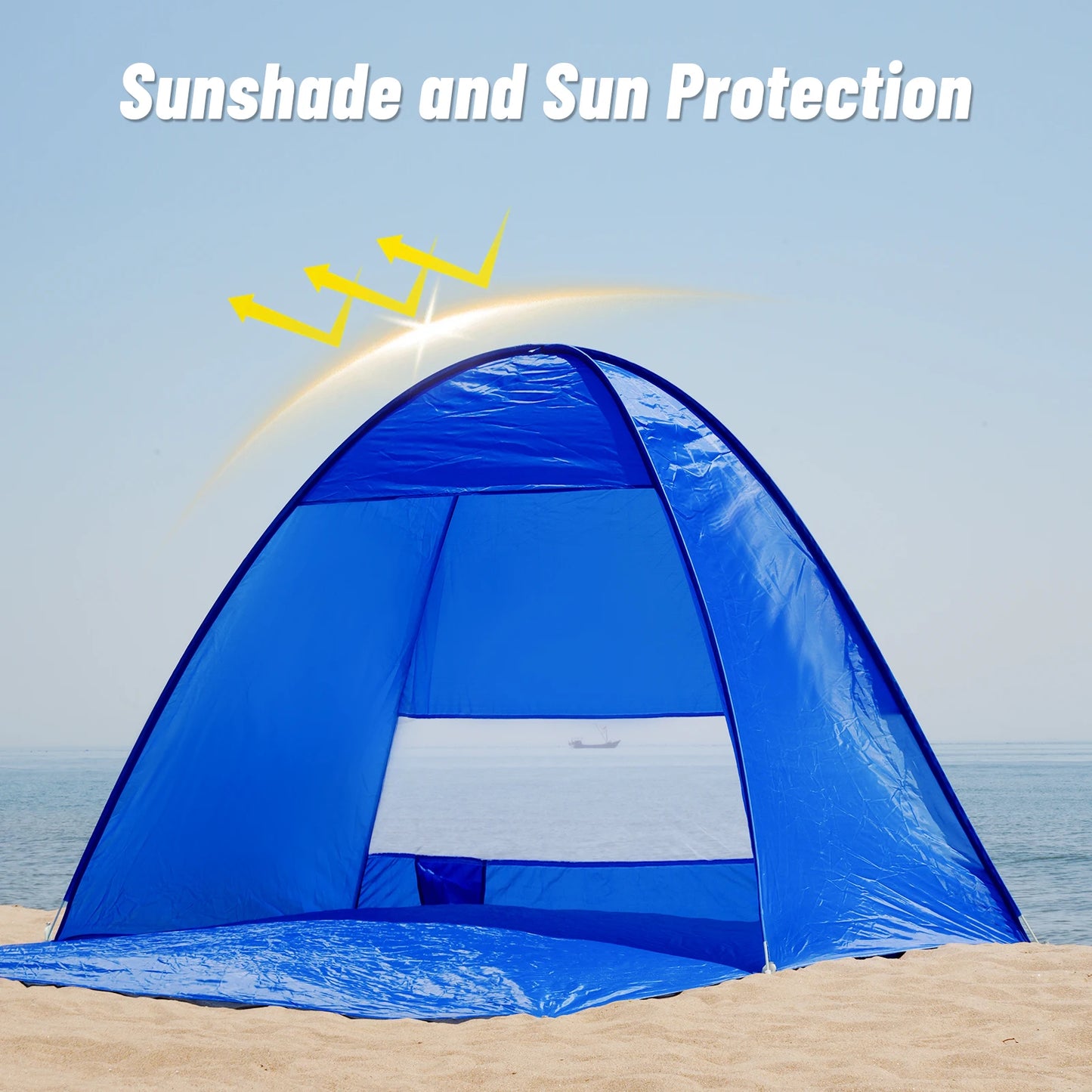 Pakicetus Pop-Up Beach Tent With Carry Bag Compact Folding Design