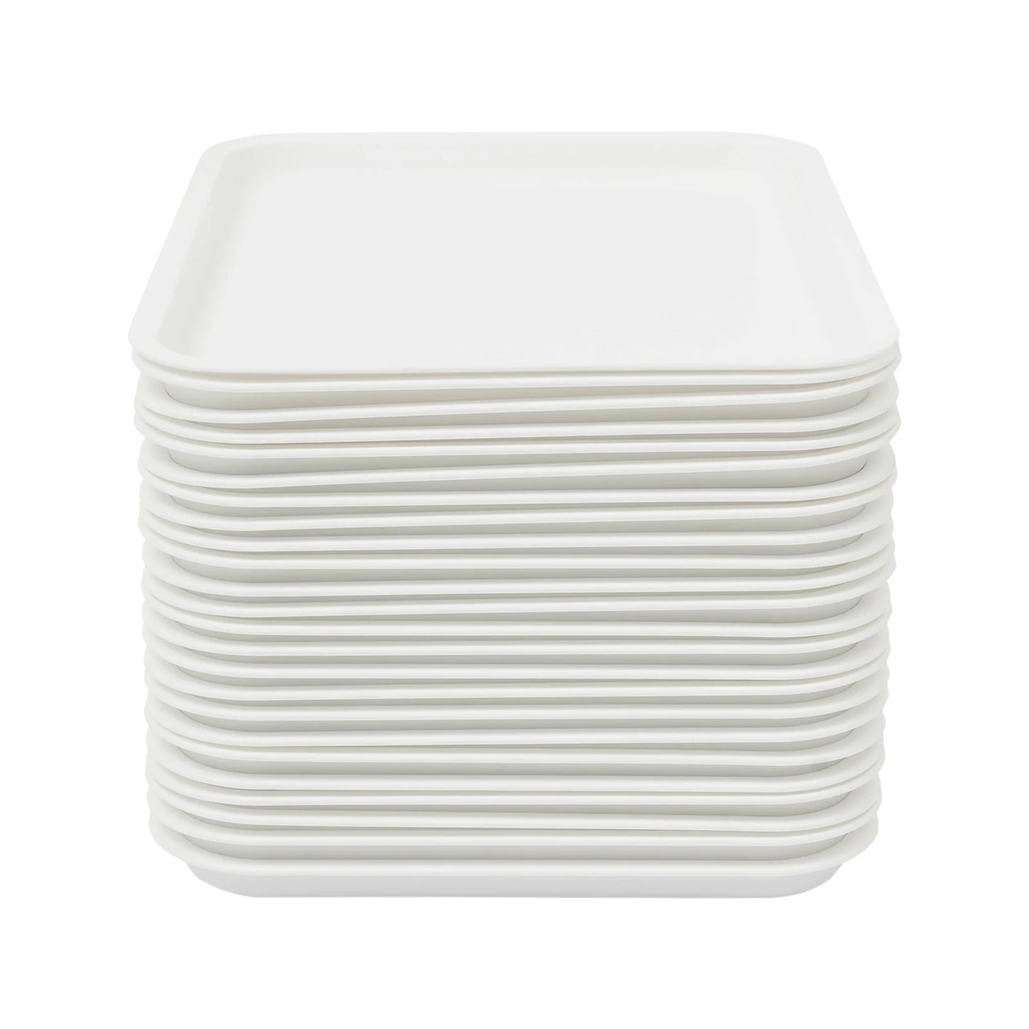 24 Pcs Fast-Food Trays Cafeteria Tabletts Rectangle Serving Tray  Stackable For Fast Food Restaurants, Cafeterias Kitchens