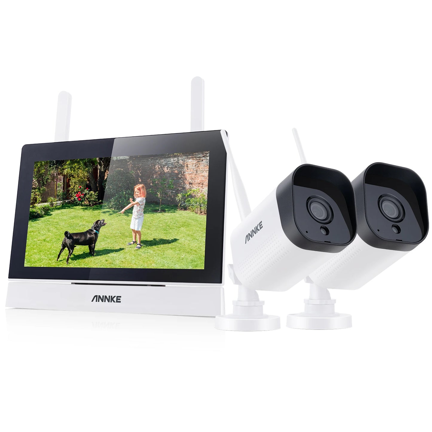 Annke 3MP 5MP Wireless CCTV System 4CH NVR Outdoor wifi camera 7-inch touch screen Two Way Audio 2/4Pcs Wifi security camera
