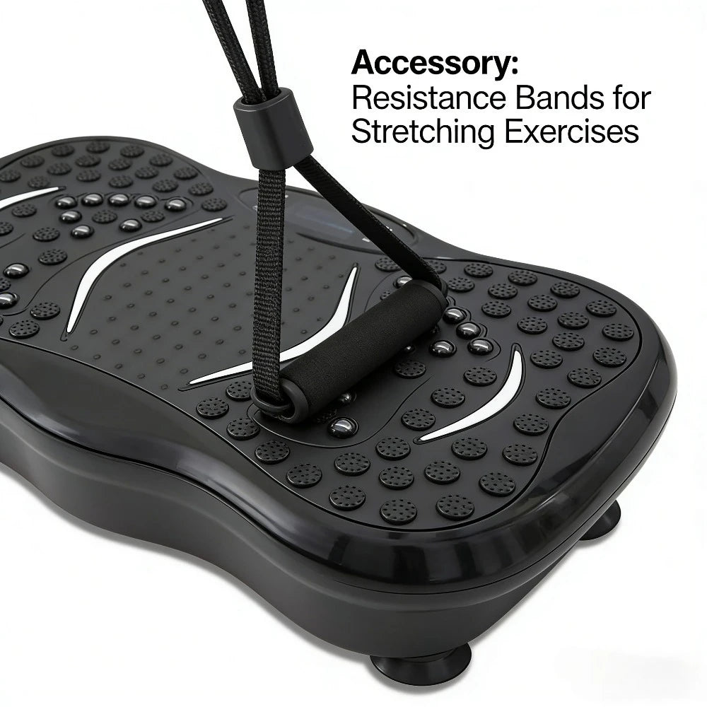 Full Body Vibration Plate Machine, Home Exercise Equipment with Remote & Resistance Bands, Weight Loss & Lymphatic Drainage