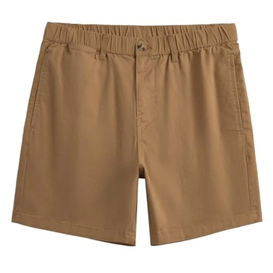 Maamgic Men's Classic-Fit Cotton Casual Shorts With Elastic Waistband