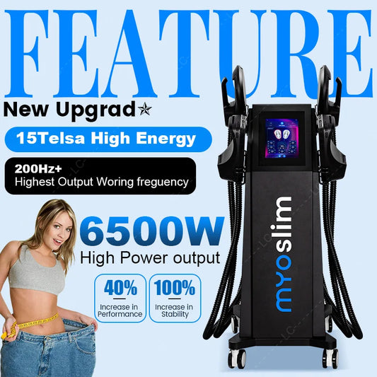 MYOslim Body Sculpt Machine 6500W 15T 200HZ EMS Neo RF Nova HIEMT Muscle Building Fat Burning Weight Loss Muscle Stimulation CE
