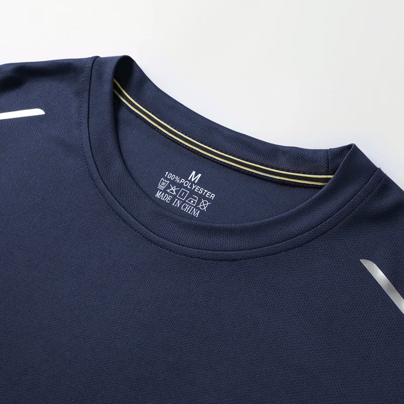 Reflective Sport Gym T Shirt Men Long Sleeve Quick Dry Top