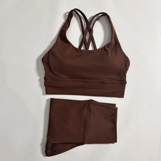 Women's Two-Piece Compression Gym Set Bra and Leggings for Training