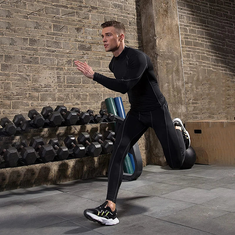 Men Long Sleeve Quick Dry Compression Shirt For Gym Running