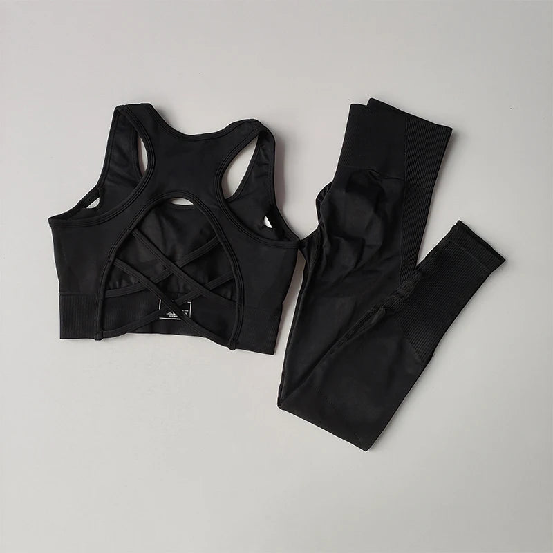 SKINOFSKIN 2 Piece Sports Bra Set For Yoga And Running