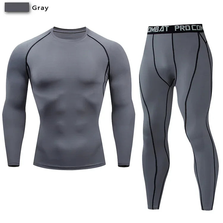 2pc Men Compression Sportswear Set for Training and Fitness
