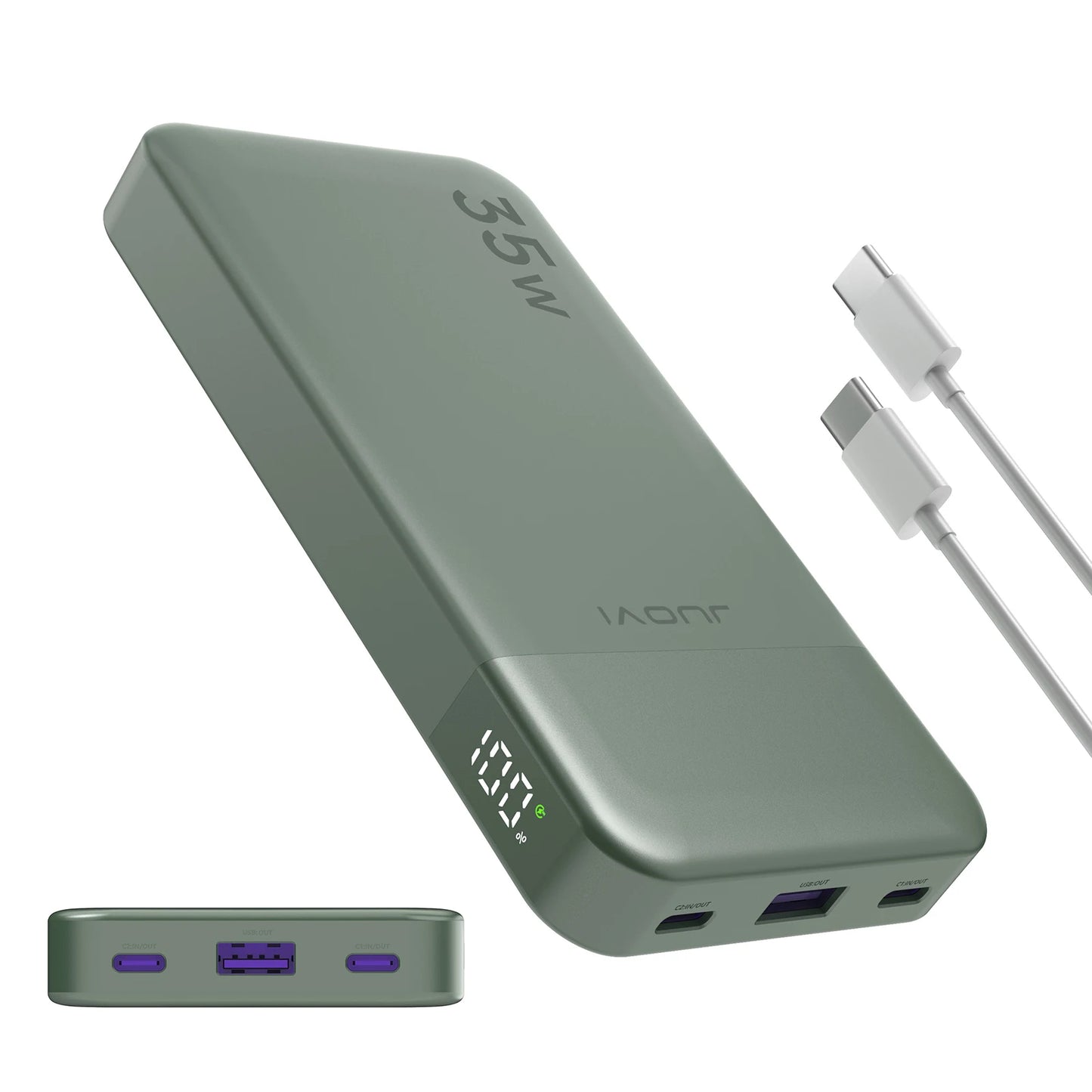 Power Bank 10000mAh, JUOVI 35W Portable Charger, Cellphone Fast Charging PowerBank External Battery for iPhone 15 14 13 Series