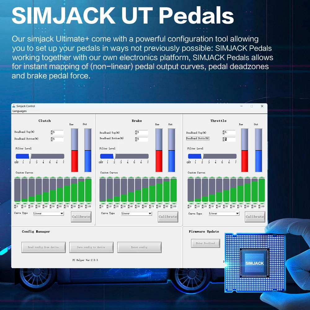 SimJack UT Pedals for Sim Racing With Load Cell Sensor