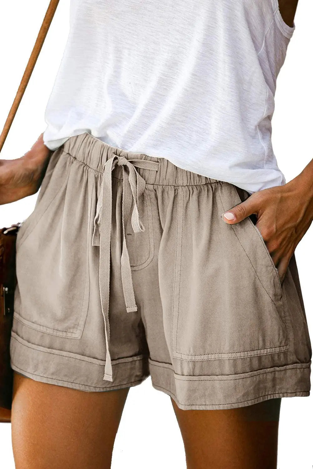 Women Summer Elastic Waist Shorts Lightweight Casual Beachwear