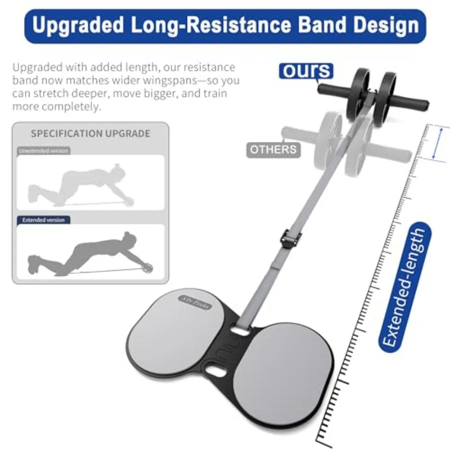 Ab Roller Wheel With Adjustable Resistance Automatic Rebound Core Workout