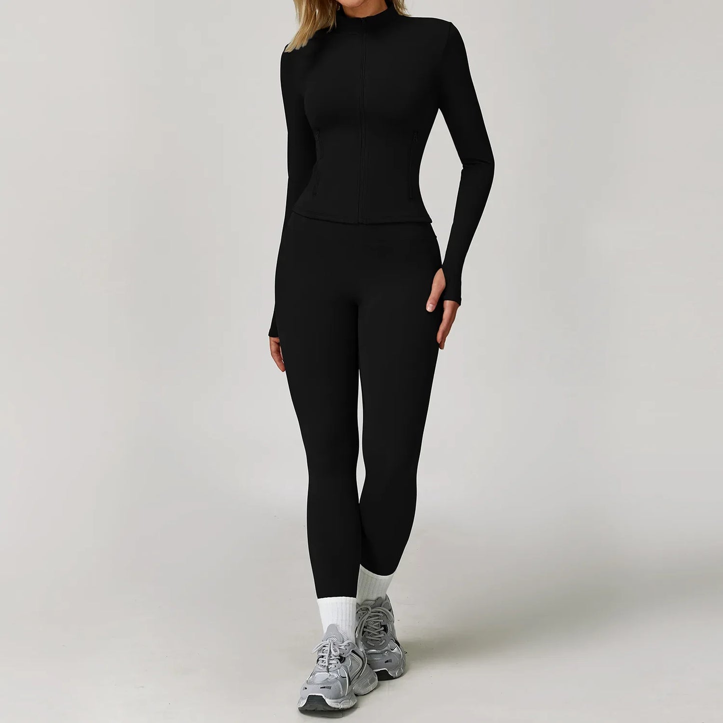 Women's Yoga Set Athletic Wear With Scrunch Leggings And Shorts