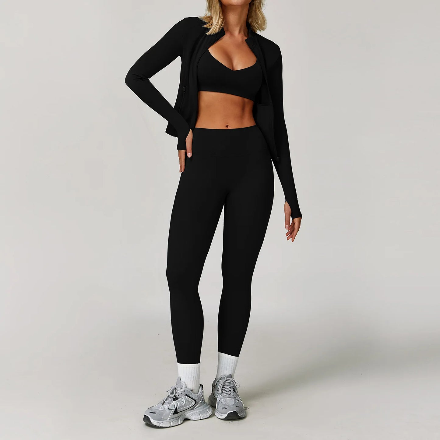 NONECN Womens Gym Set Yoga Wear Breathable Quick Dry Activewear