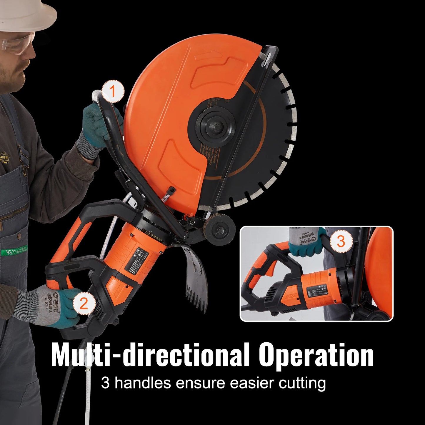 SucceBuy Electric Concrete Saw 3200W Wet Disk Cutter