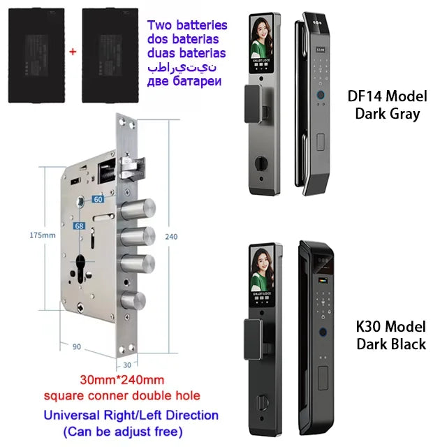 YKESDL Smart Door Lock With Camera 3D Face Recognition Biometric