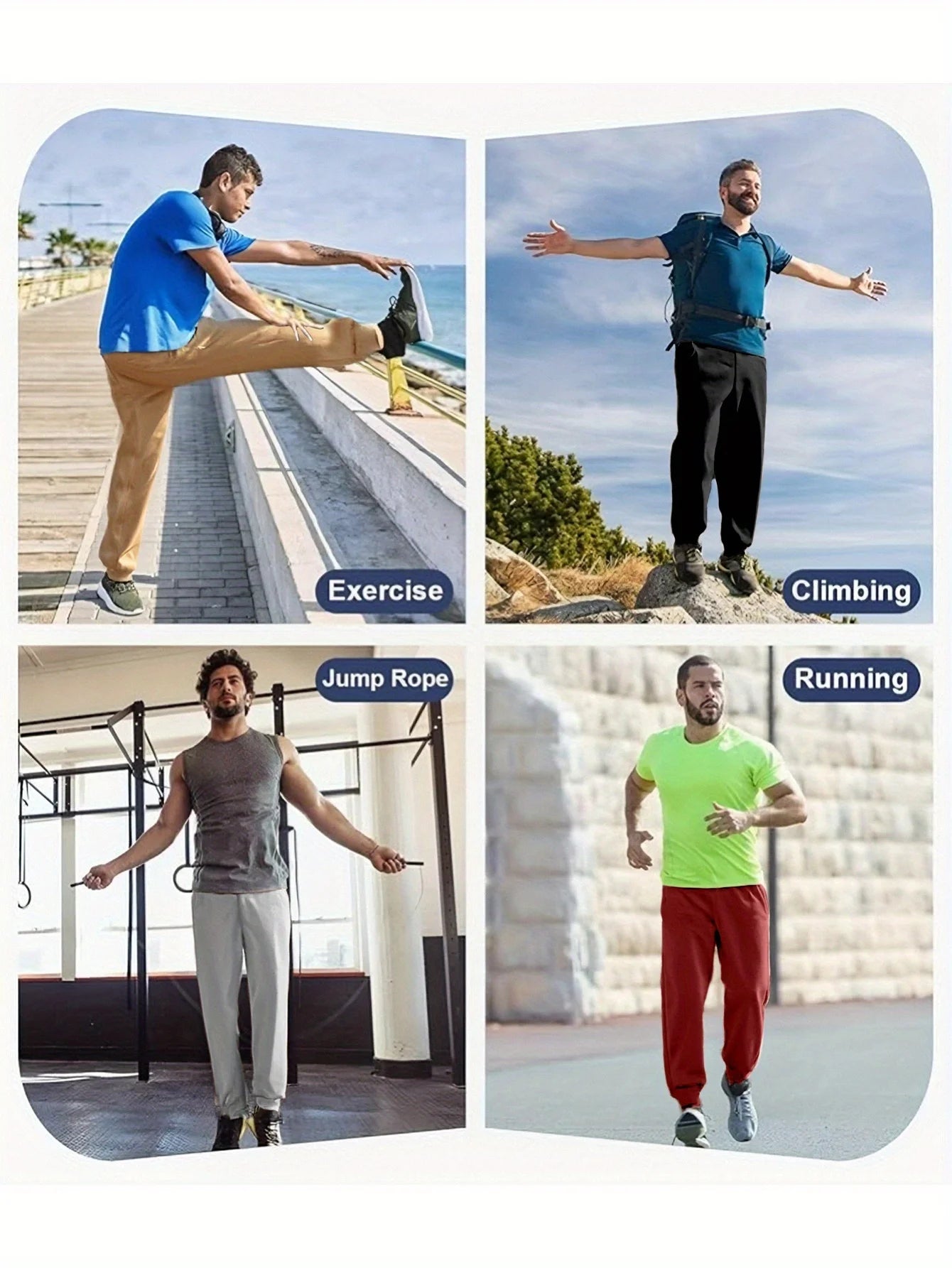 Winthunder Men's Four Seasons Casual Sports Pants Set With Drawstring