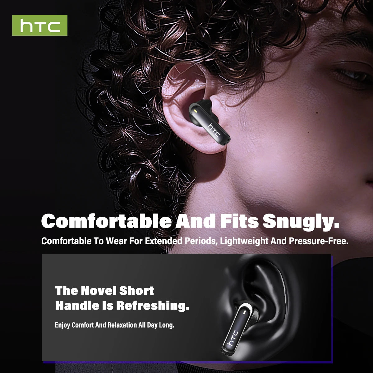HTC NE70 Wireless Bluetooth Earphones With AI Translator 30 Hours