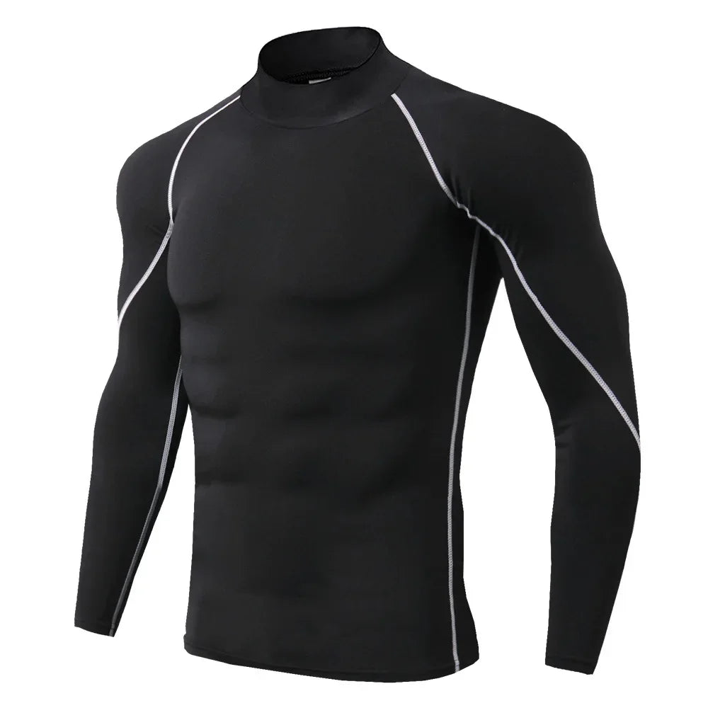 Men Long Sleeve Quick Dry Compression Shirt For Gym Running