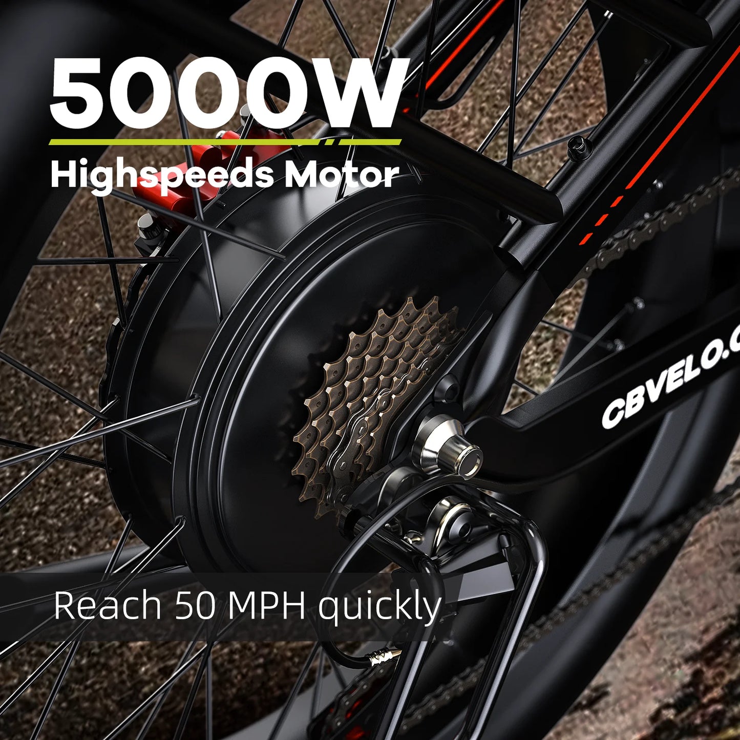 CYBERVELO Strong Power Ebike EK9 5000W Off Road Fat Tire