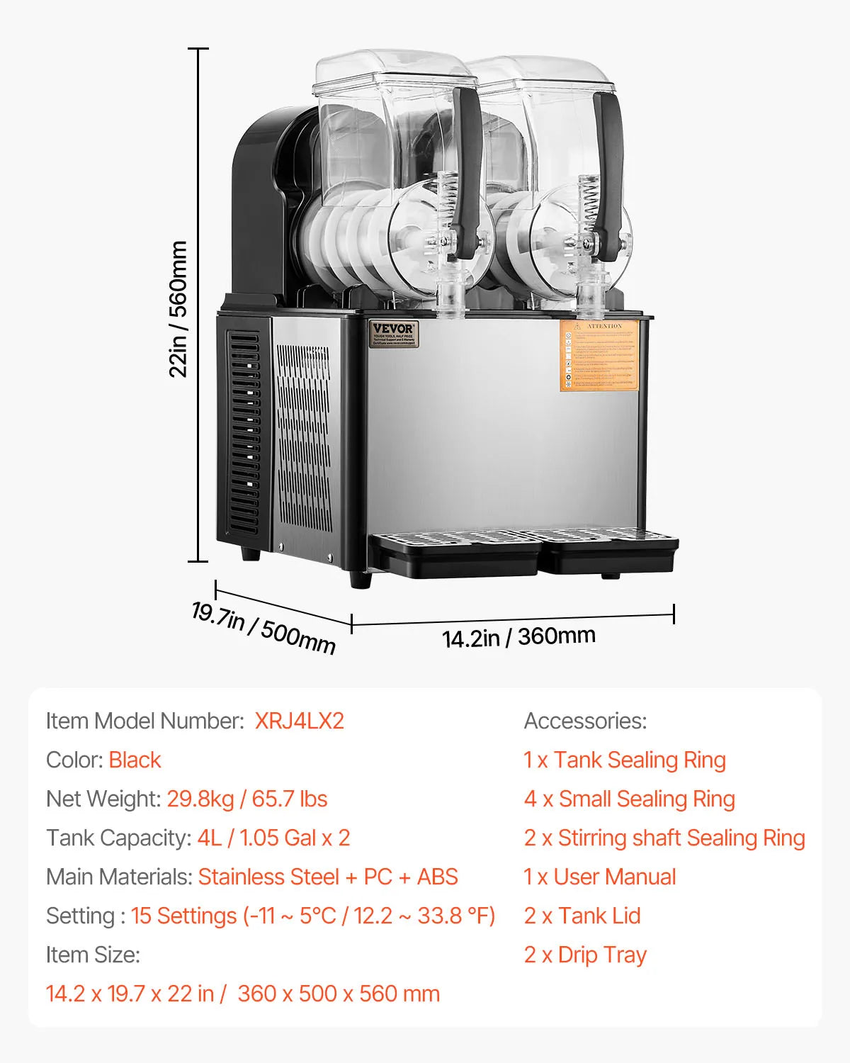 SucceBuy 3-36L Commercial Slushy Machine 1-3 Tanks Stainless Steel Margarita Smoothie Frozen Drink Maker for Party Restaurants
