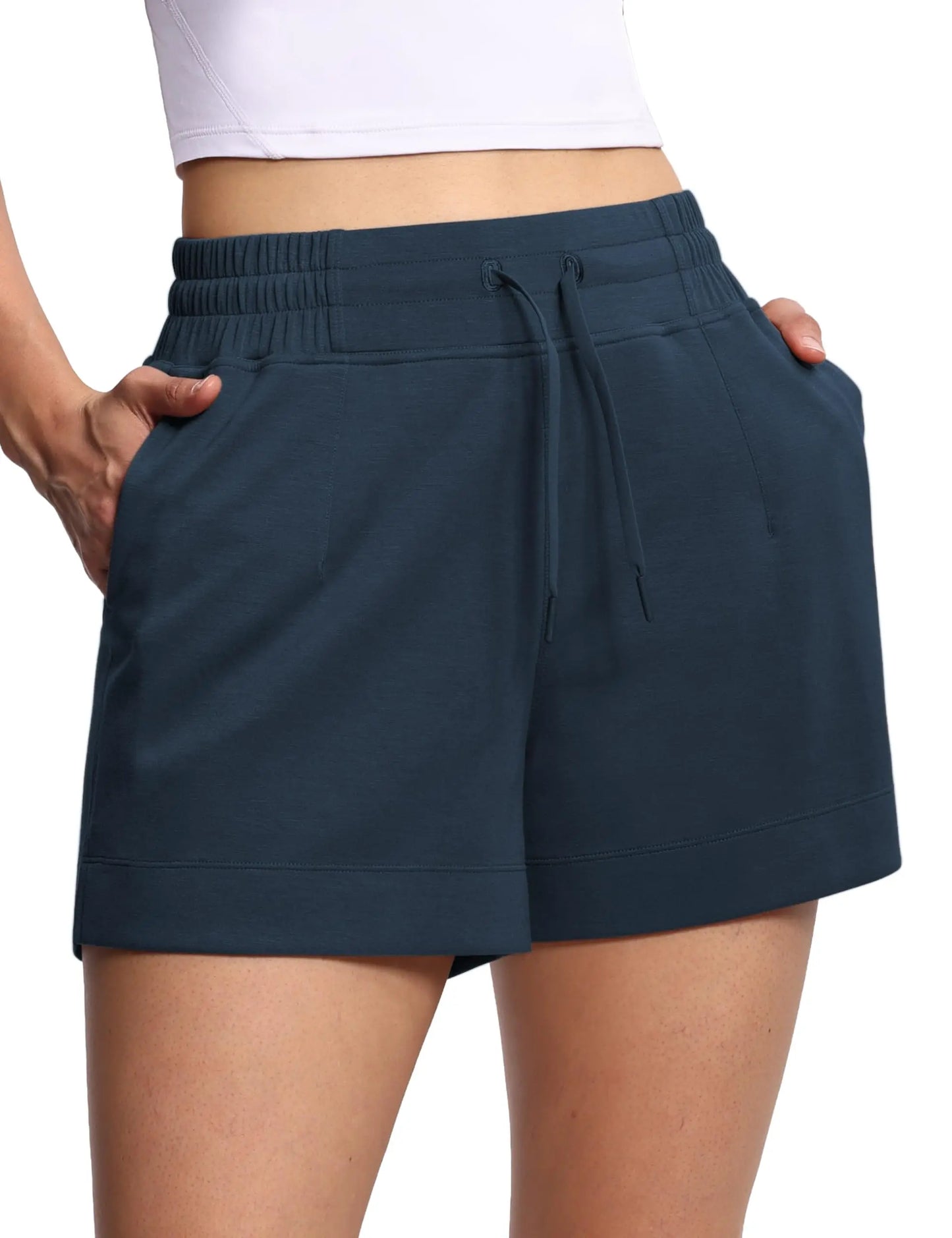 Women Drawstring High Waist Shorts Ultra Soft Comfort