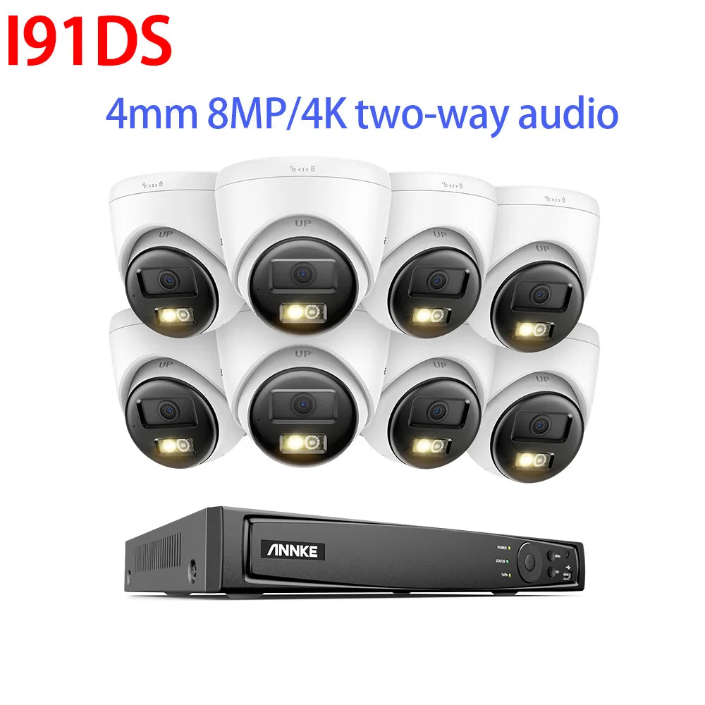 ANNKE 4K Ultra HD POE Video Surveillance System 8CH NVR Recorder 12MP 8MP Security Cameras CCTV Kit Audio Recording 3K Ip camera