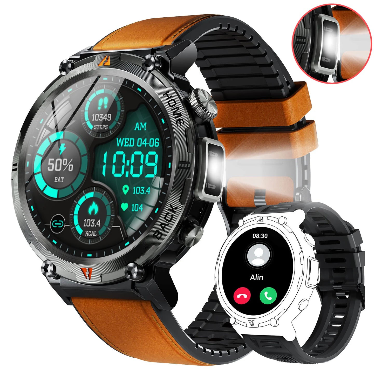 EIGIIS KE3 Smartwatch for Men Bluetooth Heart Rate Monitor