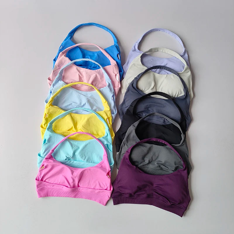 SKINOFSKIN Shockproof Seamless Padded Sports Bra Women Backless