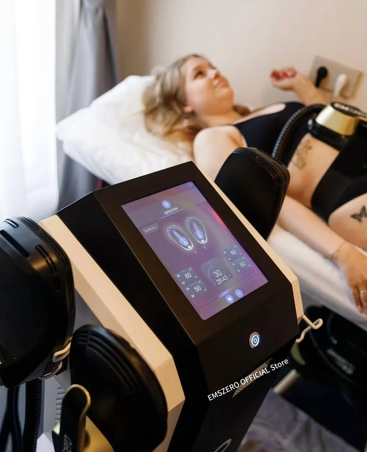 EMS Body Sculpt Machine RF Sculpting Weight Loss Burning Fat Slimming Muscle Stimulation Equipment 6500W HI-EMT EMSzero