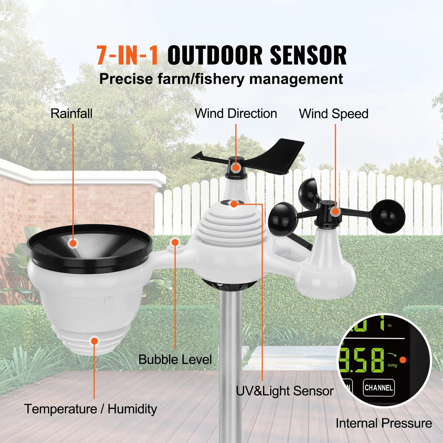 SucceBuy 7-In-1 Wireless Weather Station With Digital Display