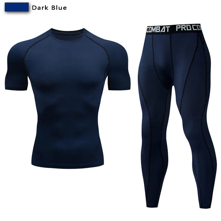 2pc Men Compression Sportswear Set for Training and Fitness
