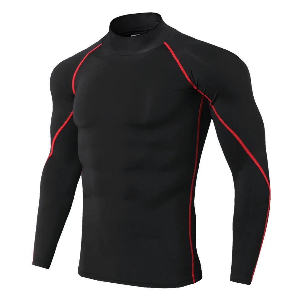 Men Long Sleeve Quick Dry Compression Shirt For Gym Running