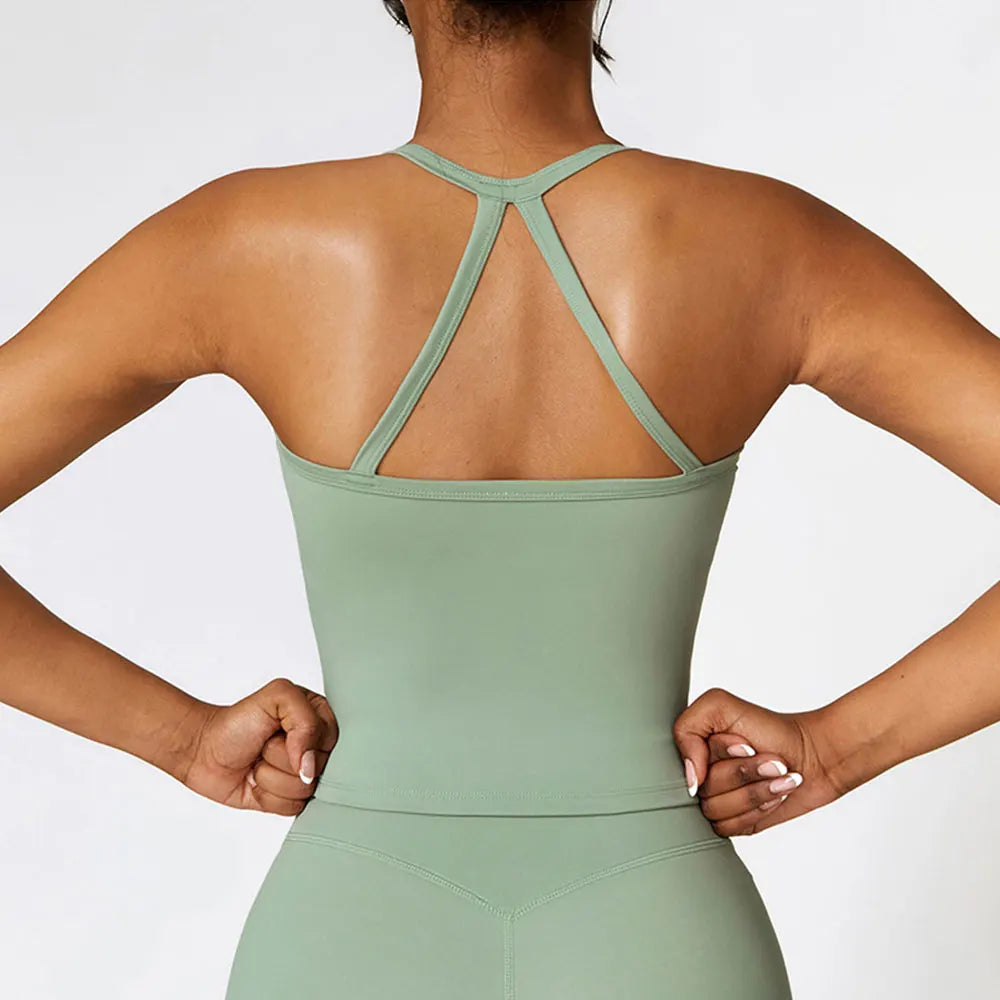 Women Cross Back Yoga Sports Bra Breathable Workout Top