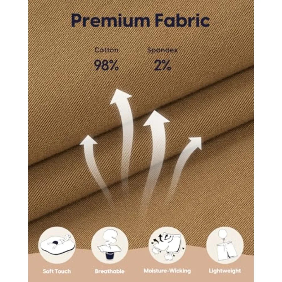 Maamgic Men's Classic-Fit Cotton Casual Shorts With Elastic Waistband