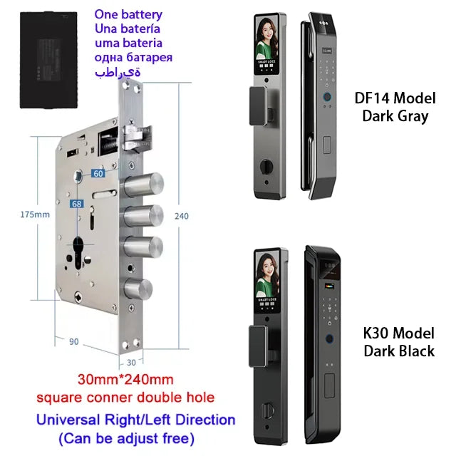 YKESDL Smart Door Lock With Camera 3D Face Recognition Biometric