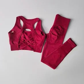 SKINOFSKIN 2 Piece Sports Bra Set For Yoga And Running