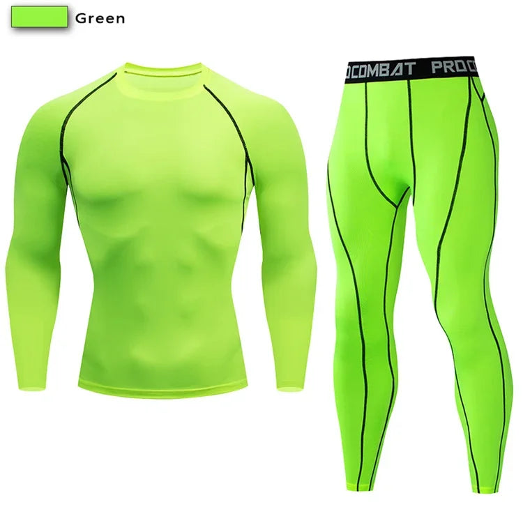 2pc Men Compression Sportswear Set for Training and Fitness
