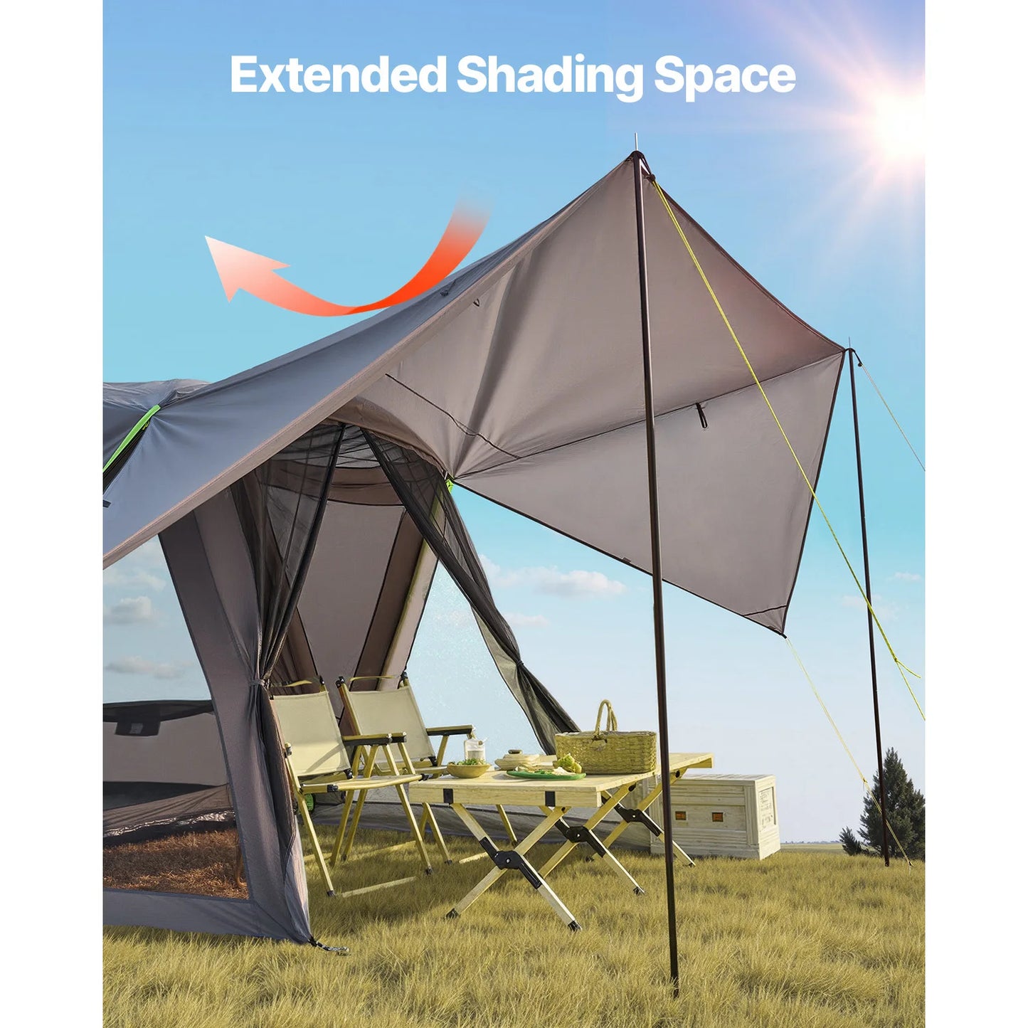 SucceBuy SUV Camping Tent Waterproof PU2000mm Double Layer Shade Awning